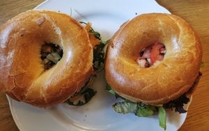 bagel at Moment in Prague