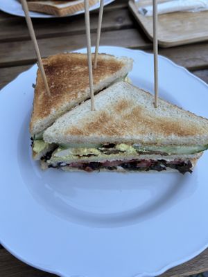 Club sandwich served cold    at Moment in Prague