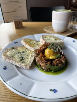Vegan eggplant tartare   at Moment in Prague