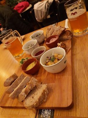 Delicious Czech food options at Moment in Prague