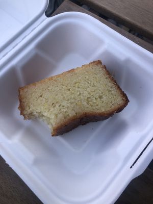 Really juicy and tangy lemon bread!  at Moment in Prague