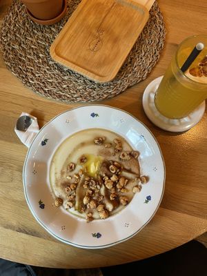 delicious semolina porridge 🫶🏻  at Moment in Prague
