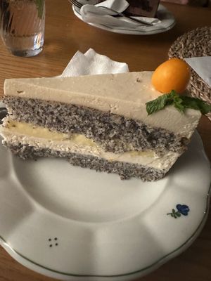 Lemon and poppyseed cake  at Moment in Prague