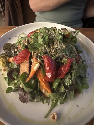 Roasted broccoli salad  at Moment in Prague