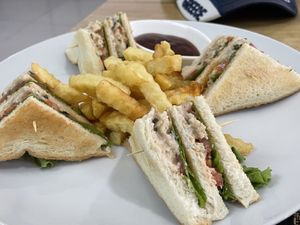 Vegan tuna sandwich, 130 baht  at Apple Vegan Cafe & Restaurant - ร้านอาหารเจ คาเฟ่เจ in Pattaya
