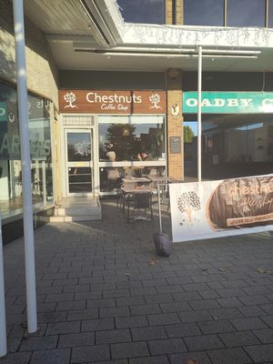 Outside at Chestnuts Coffee Shop in Oadby