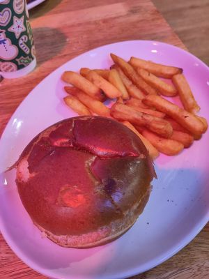Vegan burger at Captain Kids Coffee Lounge  in Skegness