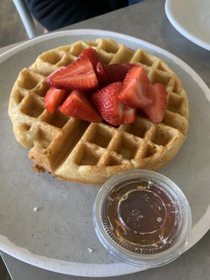 Vegan belgian waffle  at Pop Over Eatery in Mystic