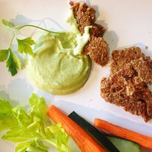 vegan cashew spread and house-made onion crackers at Sip Organic Juice Bar - Eastown in Grand Rapids