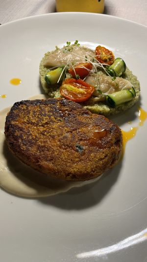 Walnut “steak” & herbed cous cous.  at The Retreat Costa Rica in Atenas