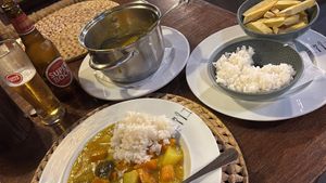 Few vegan options but good taste. Had the caril de legumes. Good size and flavor. Definitely will do it again.   at Papa Figo in Sao Tome