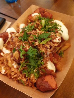 Vegan currywurst at Frittenwerk - Königstraße in Nuremberg