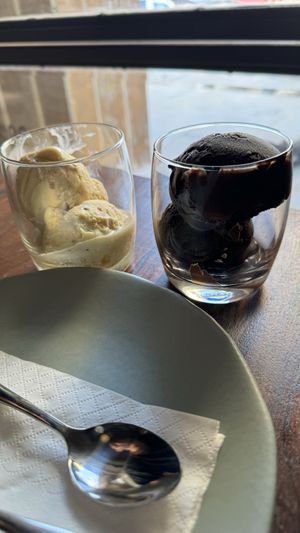 Vegan Vanilla and chocolate ice cream   at Greenr Cafe  in Panaji