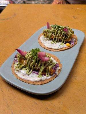 Jackfruit tacos vegan at Greenr Cafe  in Panaji