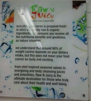 raw 'n juicy philosophy at Raw 'n Juicy in Brisbane