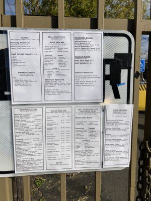 menu  at Nick's Pizza in Oakland