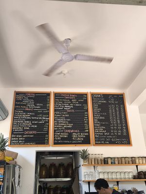 Menu at Sweet Spot in Puerto Escondido