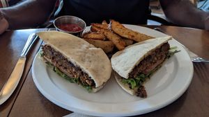 Black bean burger at The Wooden Monkey in Halifax
