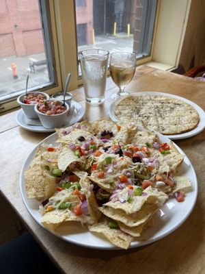 Vegan Nachos & Vegan Garlic Fingers  at The Wooden Monkey in Halifax