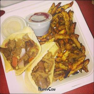 Vegan seitan donair at The Wooden Monkey in Halifax