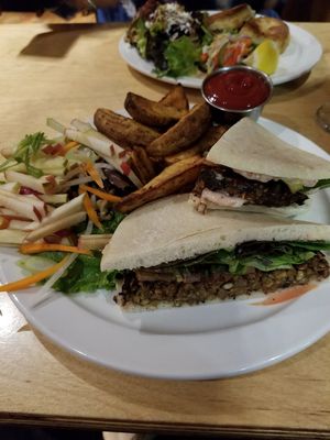Lental burger at The Wooden Monkey in Halifax