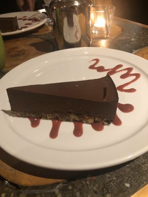 Chocolate tofu pie- ask for no whipped cream to make vegan😄 at The Wooden Monkey in Halifax