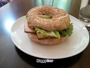 Beagle with wurst and peanut butter at good dEATs in Potsdam