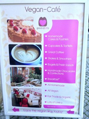 advertising board outside at good dEATs in Potsdam