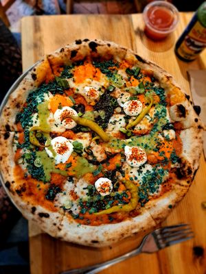 Tasty pizza (Can't remember name on menu but was a Mexican inspired pizza) at Pizzarova - Whiteladies Rd in Bristol