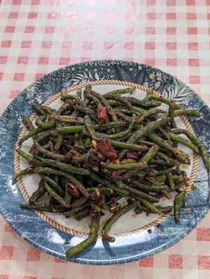 Sichuan green beans at Rujia - 如家餐厅 in Fes
