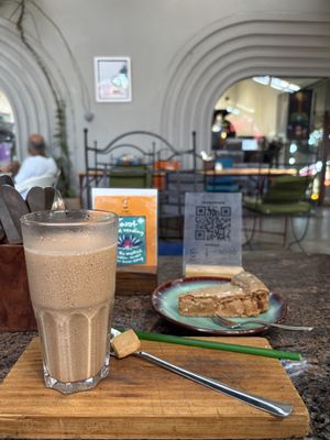 Vegan snickers milkshake and applepie  at G-Shot Coffee Roastery & Cafe in Bardez