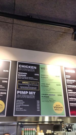 3 Burgers are vegetarian, you have to change the bread and the mayo at Burgermeister Oerlikon in Zurich