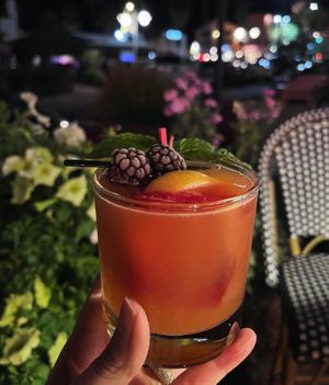 Forget me not cocktail  at The Front Porch at Farm in Palm Springs