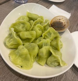 Spinach dumplings   at Oh! Dumplings in Montreal