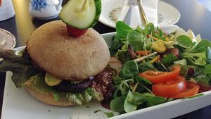 tempeh burger at Symbiose in Leipzig