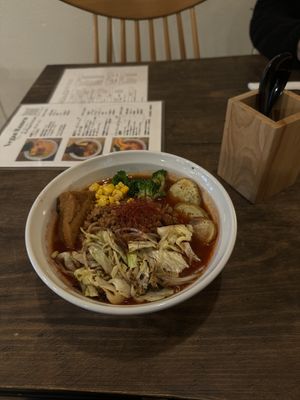 トマトヴィーガンラーメン(tomato vegan ramen)  at Vegan Ramen by Playpen Friends in Osaka