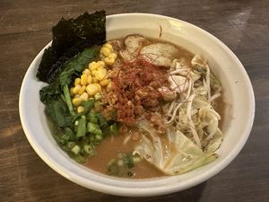 味噌ヴィーガンラーメン （Miso Vegan Ramen)   at Vegan Ramen by Playpen Friends in Osaka