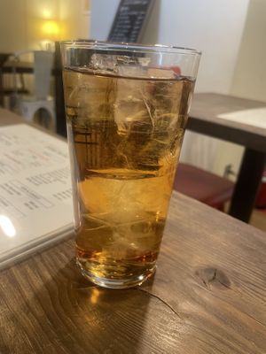 Oloong tea  at Vegan Ramen by Playpen Friends in Osaka