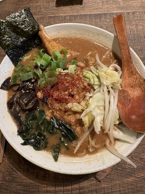 Syoyu Tonkotsu Ramen 🍜   at Vegan Ramen by Playpen Friends in Osaka