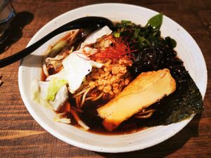 Vegan syoyu ramen at Vegan Ramen by Playpen Friends in Osaka
