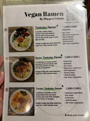   at Vegan Ramen by Playpen Friends in Osaka