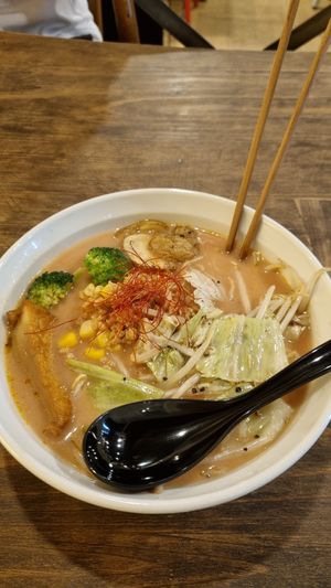 Tomato based ramen at Vegan Ramen by Playpen Friends in Osaka
