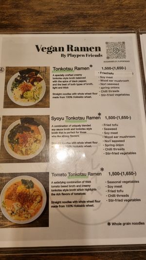 Menu other 3 choice of ramen at Vegan Ramen by Playpen Friends in Osaka