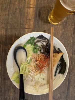 Tonkotsu ramen  at Vegan Ramen by Playpen Friends in Osaka