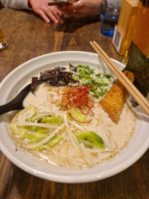 Tonkotsu ramen at Vegan Ramen by Playpen Friends in Osaka