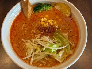 Spicy miso ramen at Vegan Ramen by Playpen Friends in Osaka