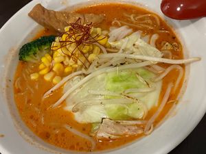 Tomato tonkotsu ramen at Vegan Ramen by Playpen Friends in Osaka