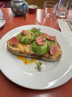 Avocado toast  at Trinco in Sutton