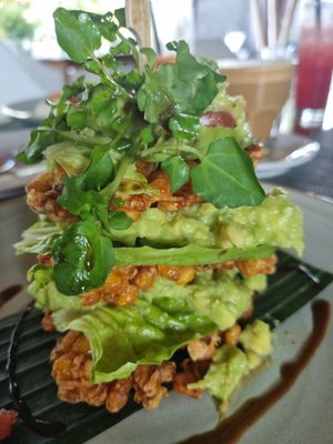 Corn fritter stack at Ketela Eatery & Lifestyle in Canggu