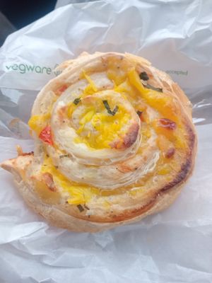 Vegan pizza squirl at Bad Girl Bakery and Deli in Inverness